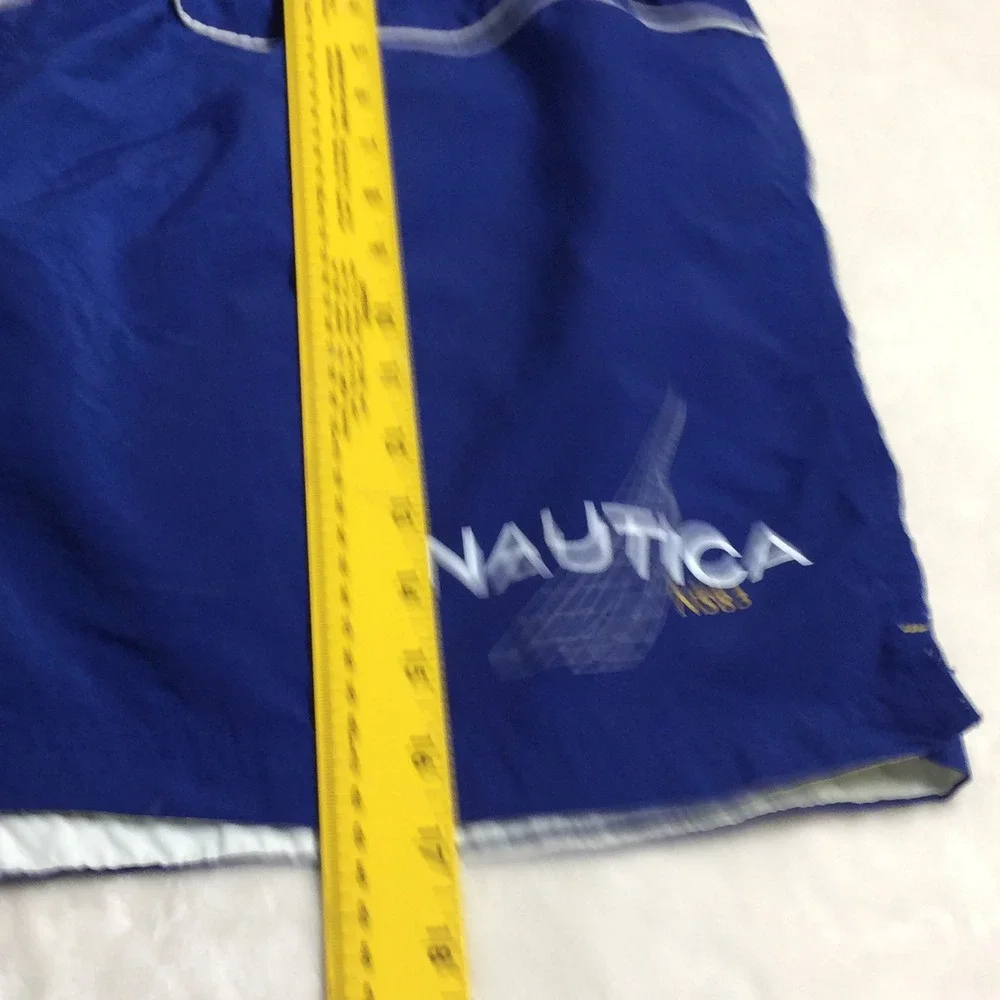 Nautica  Mens XL Blue Swim Trunks Shorts Elastic Waist Casual Lake River Beach‎
